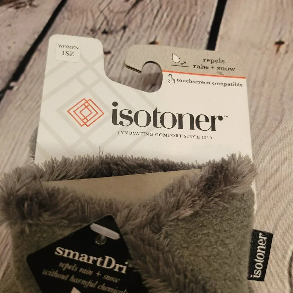 Isotoner Signature Women's Stretch Fleece Overlap Water-Repellent Gloves - Picture 2 of 5